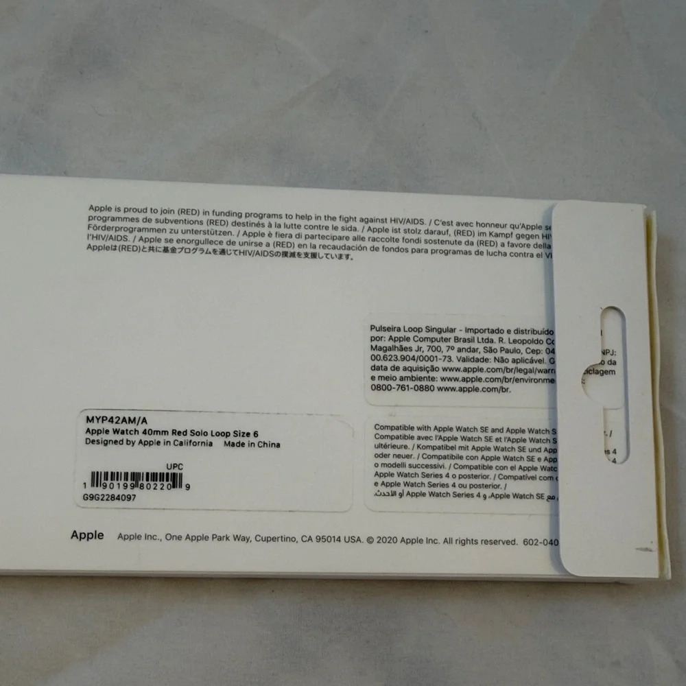 Apple Red Solo Loop Wristband 40mm 6